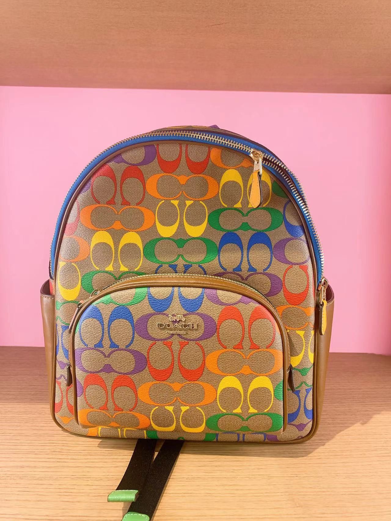 Coach Court Backpack In Rainbow Signature Canvas | Grailed