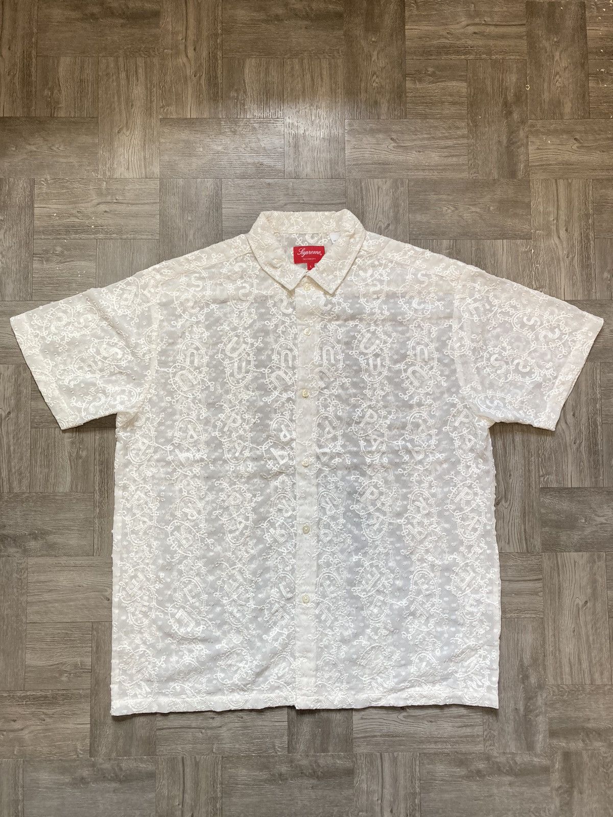 Supreme 22SS Chainstitch Chiffon S S Shirt Black