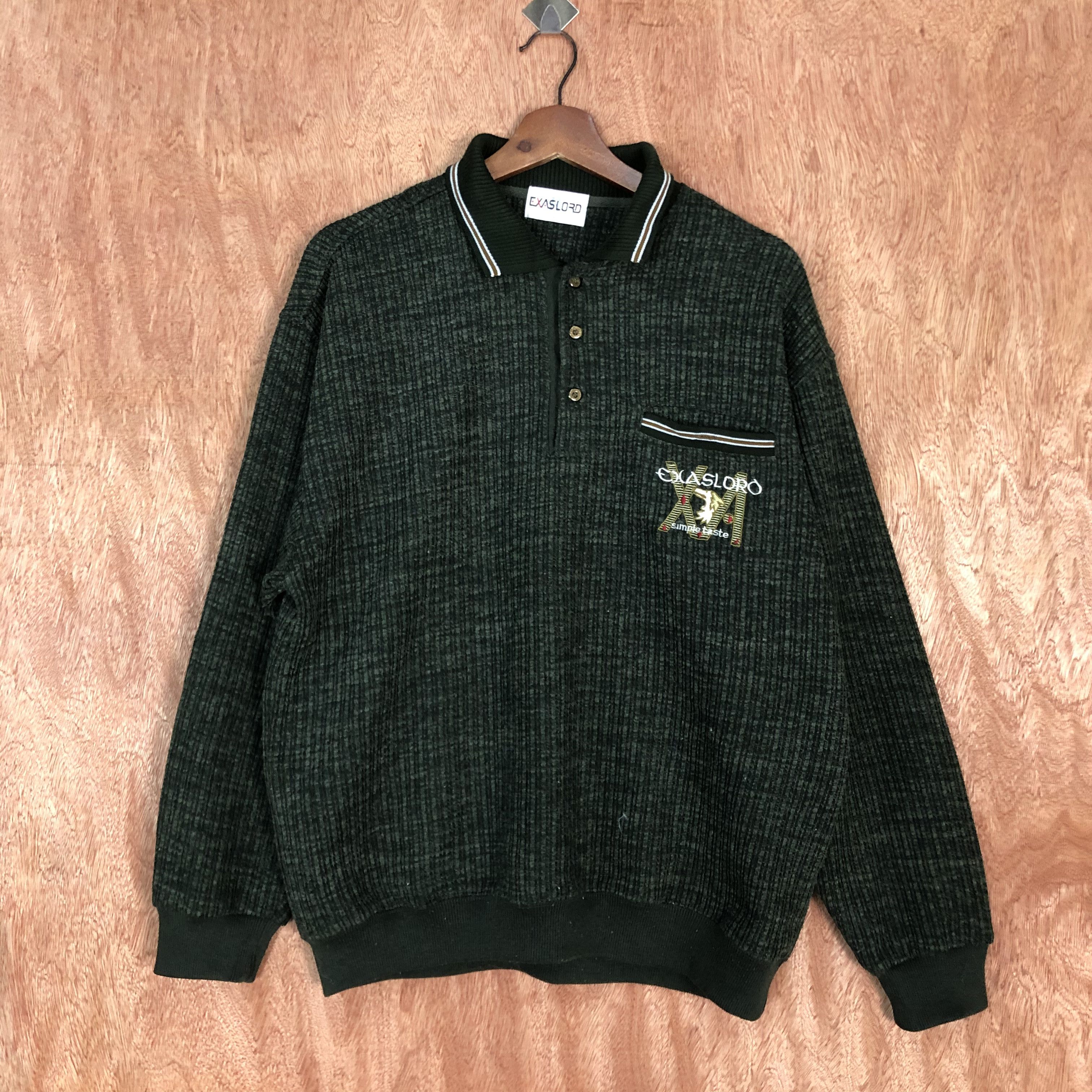 Vintage ExasLord Green Knitwear sweatshirt japan vintage #6063 Size US L / EU 52-54 / 3 - 4 Thumbnail