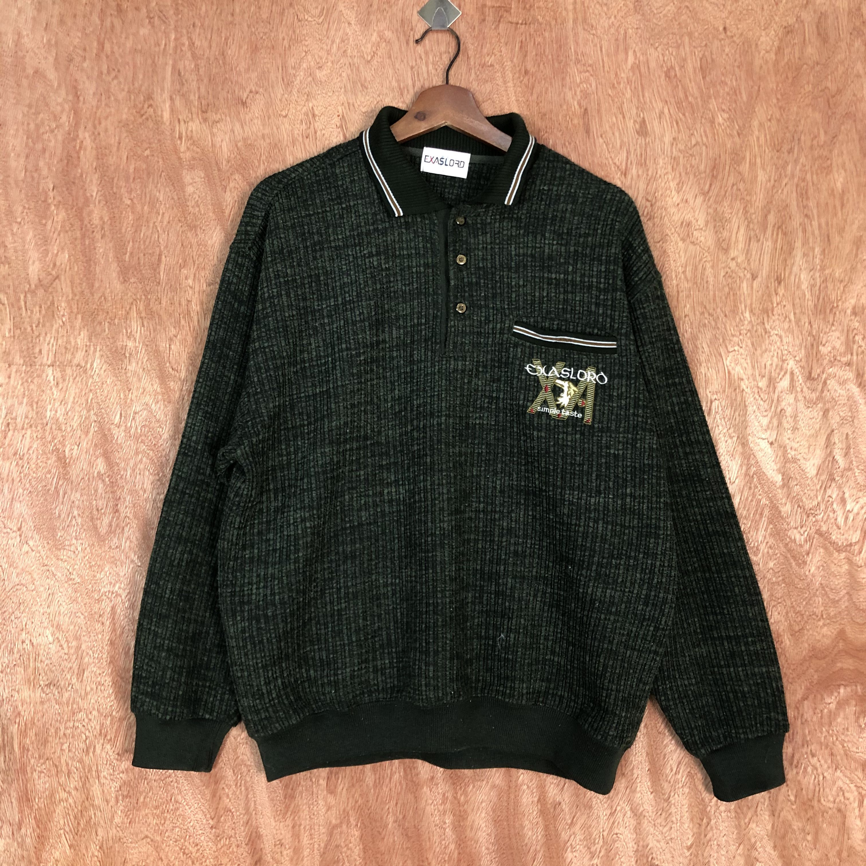 Vintage ExasLord Green Knitwear sweatshirt japan vintage #6063 Size US L / EU 52-54 / 3 - 1 Thumbnail