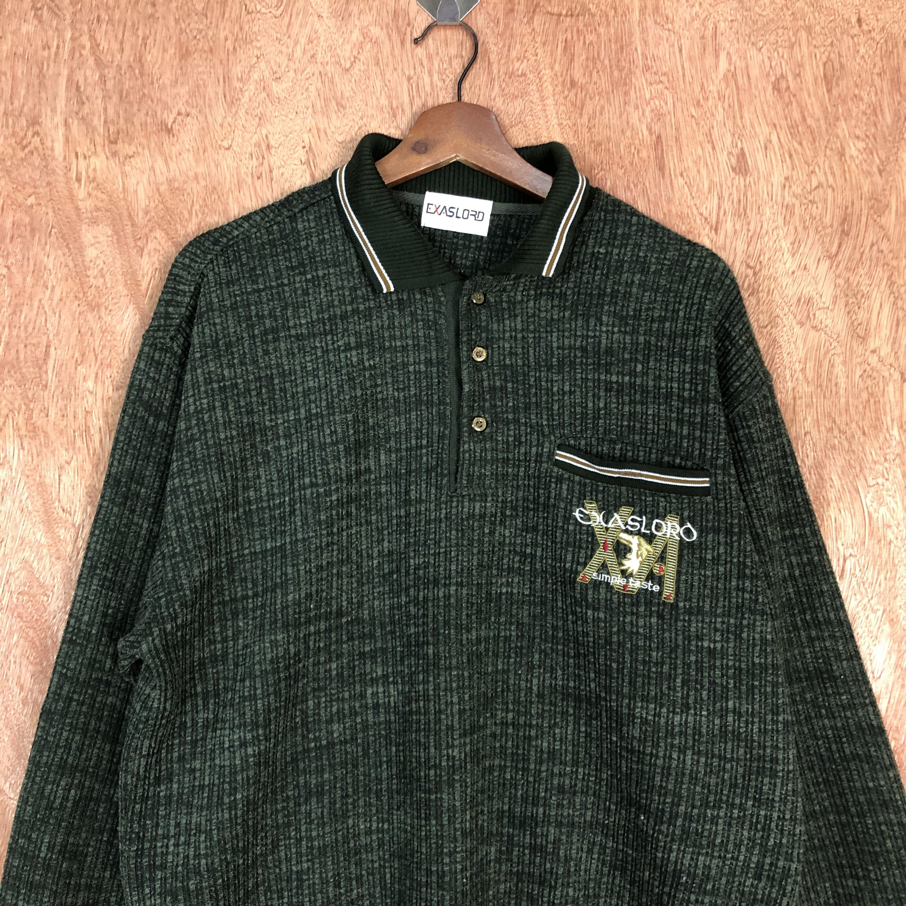 Vintage ExasLord Green Knitwear sweatshirt japan vintage #6063 Size US L / EU 52-54 / 3 - 2 Thumbnail