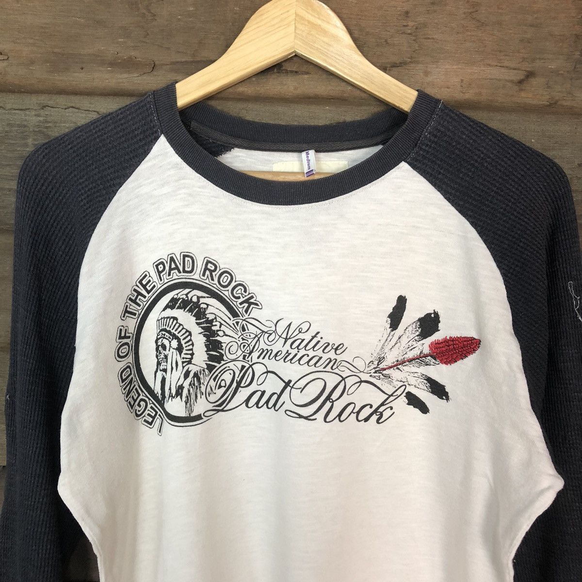 Japanese Brand Pad Rock navajo red indian White Long T-Shirt #H348 Size US M / EU 48-50 / 2 - 6 Thumbnail