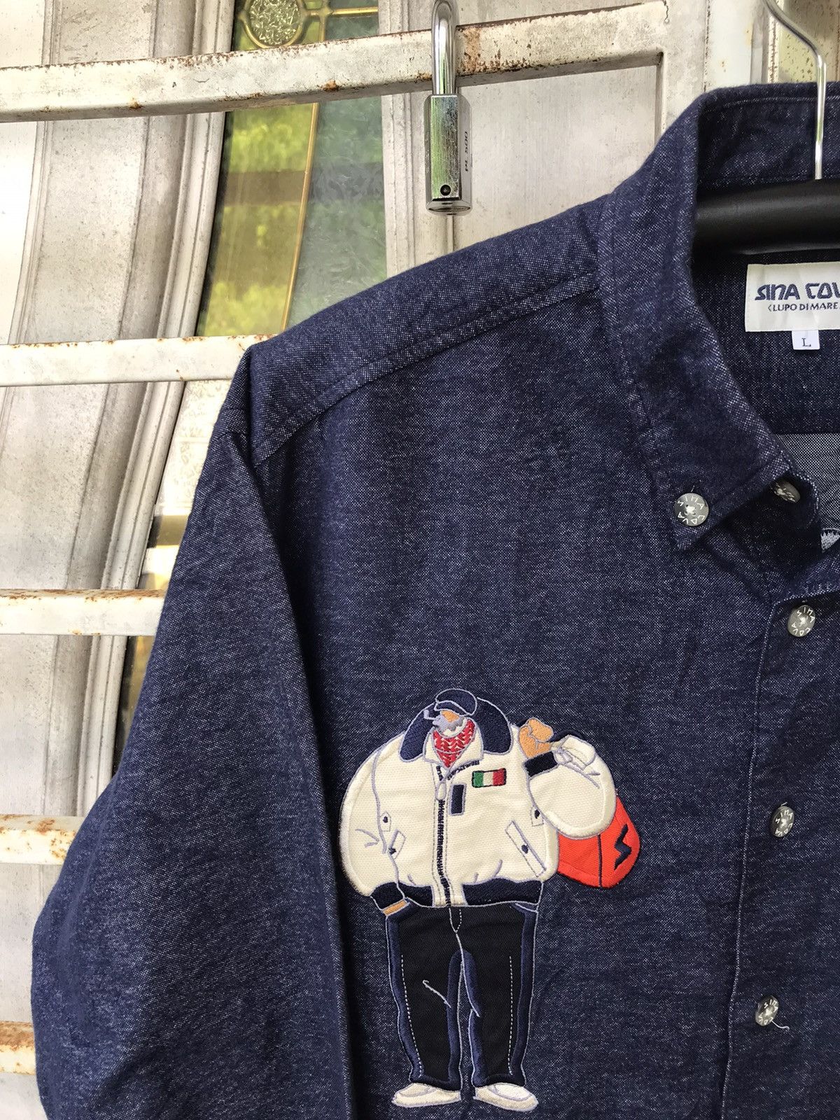 Designer × Japanese Brand SINO COVA Japan Designer Spell Out Embroidery Shirt Size US L / EU 52-54 / 3 - 8 Thumbnail
