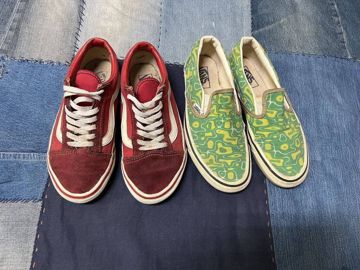 Vintage Vans green cyber retro shoes old skool shoes