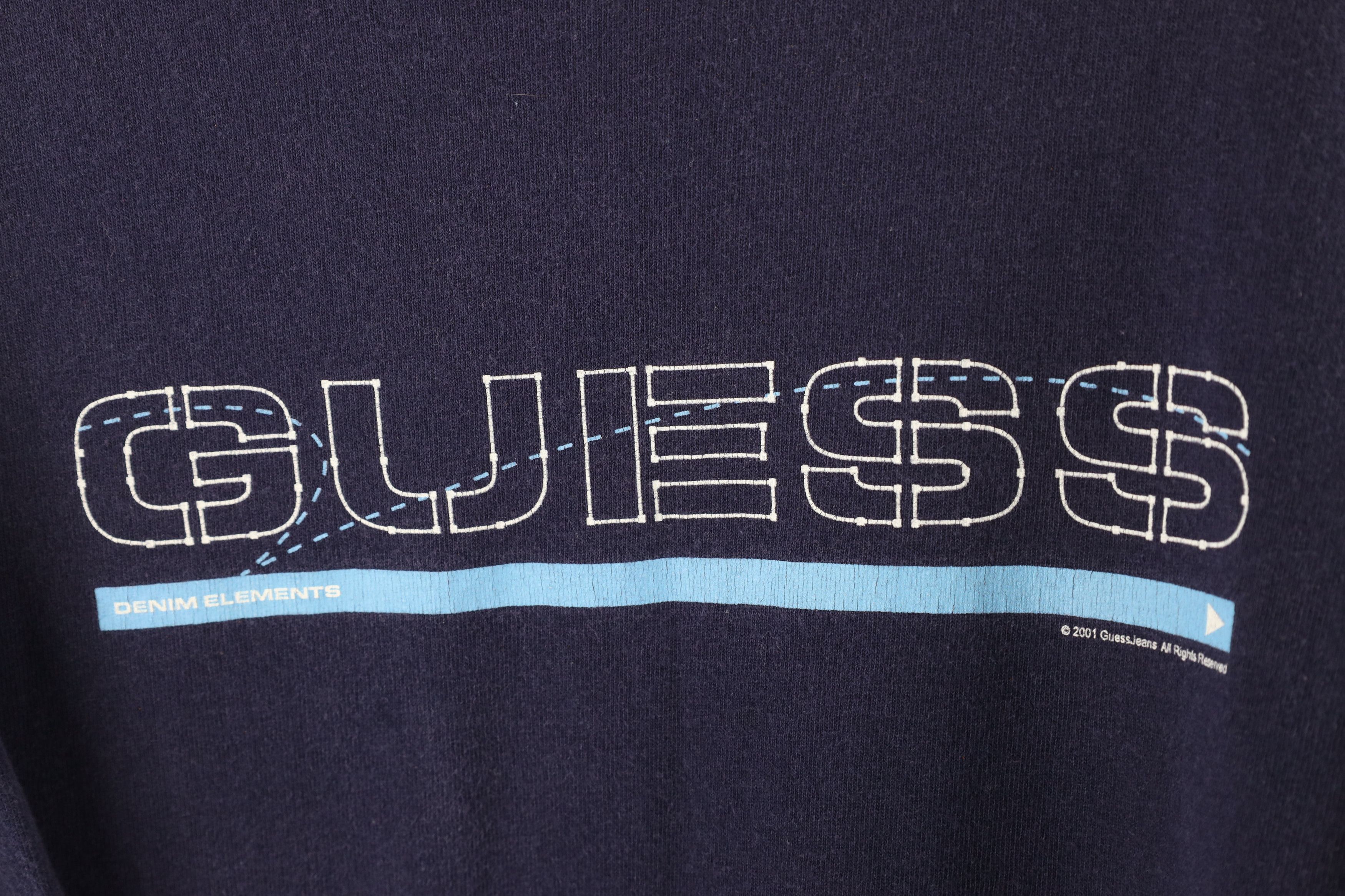 Guess Vintage Guess Center Box Logo T-Shirt Navy Blue Cotton Size US XL / EU 56 / 4 - 4 Thumbnail