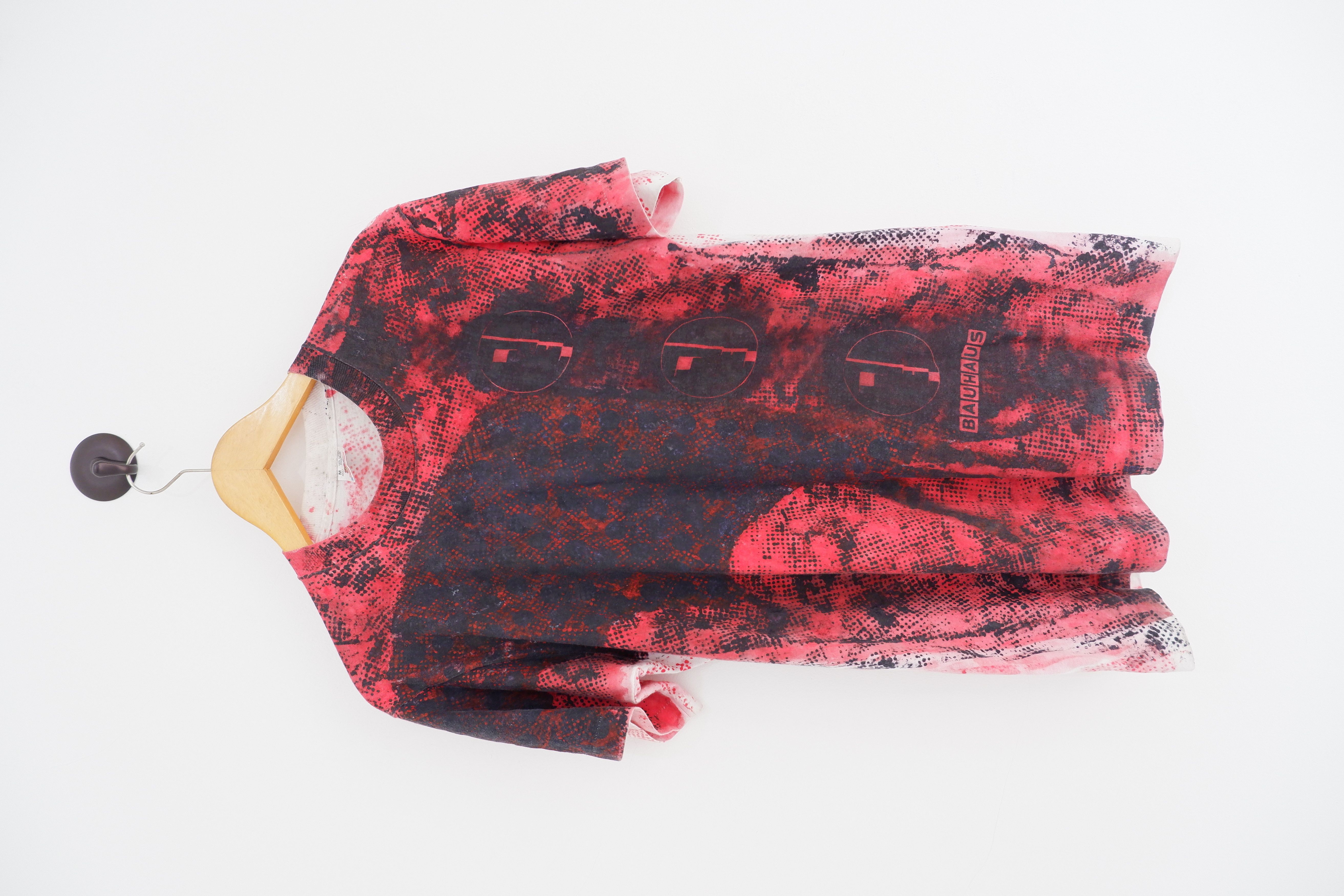 image of Band Tees x Print All Over Me Vintage 90's Bauhaus Overprint Tees in Black White Red (Size Medium)
