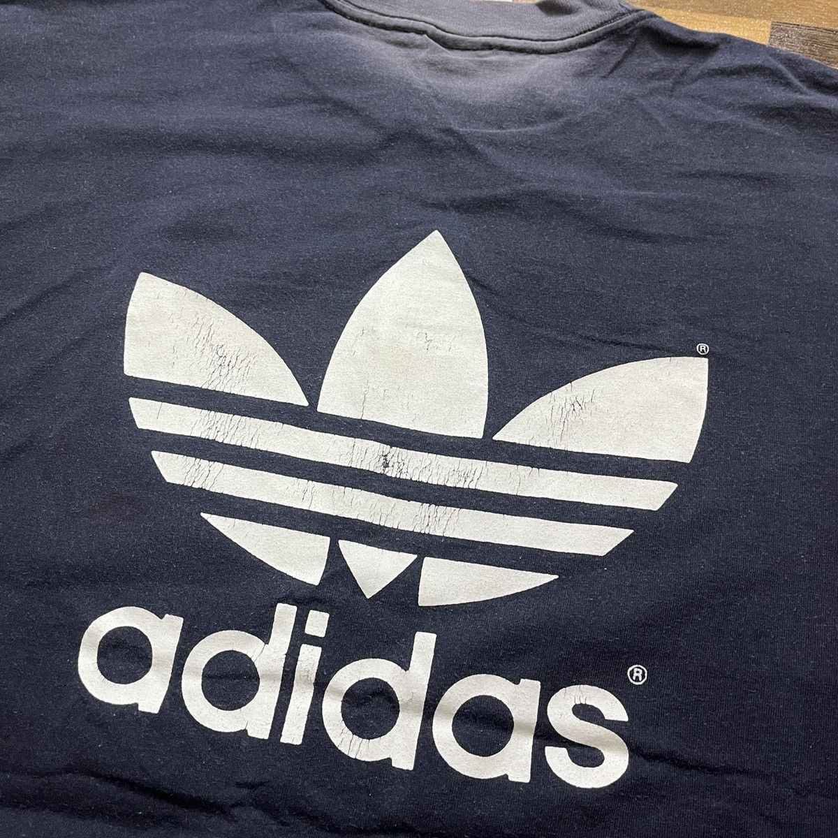 Adidas × Vintage Vintage 1980s Adidas Trefoil TShirt Single Stitch Size US L / EU 52-54 / 3 - 13 Thumbnail