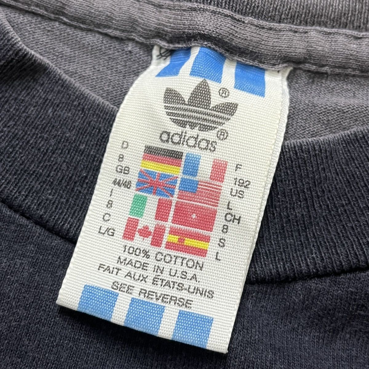 Adidas × Vintage Vintage 1980s Adidas Trefoil TShirt Single Stitch Size US L / EU 52-54 / 3 - 6 Thumbnail