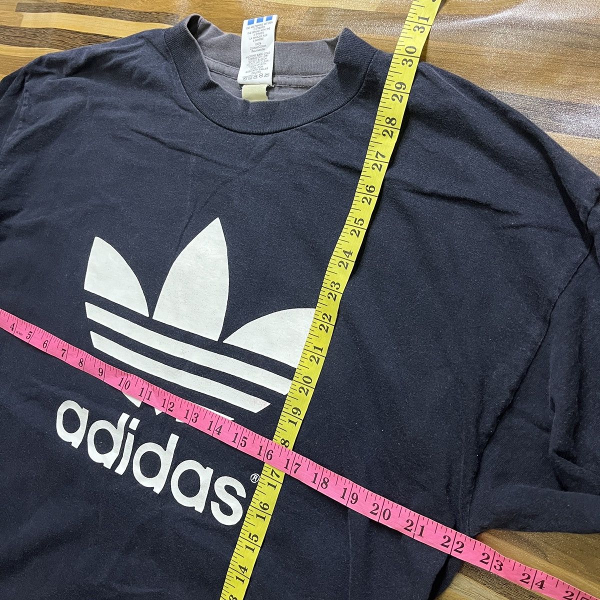 Adidas × Vintage Vintage 1980s Adidas Trefoil TShirt Single Stitch Size US L / EU 52-54 / 3 - 4 Thumbnail