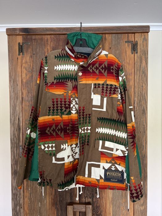 Sacai on sale pendleton jacket