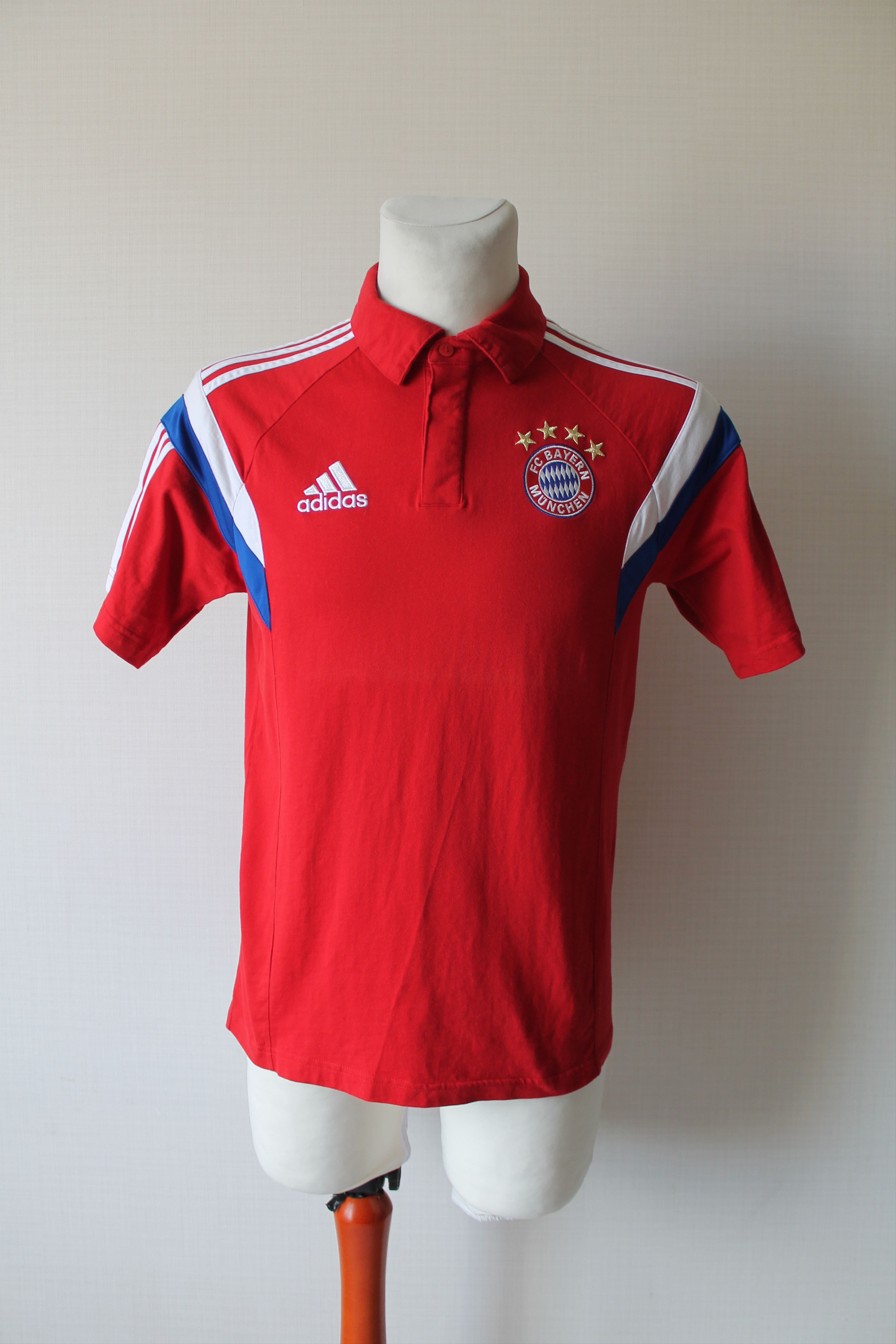 Adidas 2014 Bayern Munich Training Cotton Polo Shirt Munchen Size US S / EU 44-46 / 1 - 1 Thumbnail