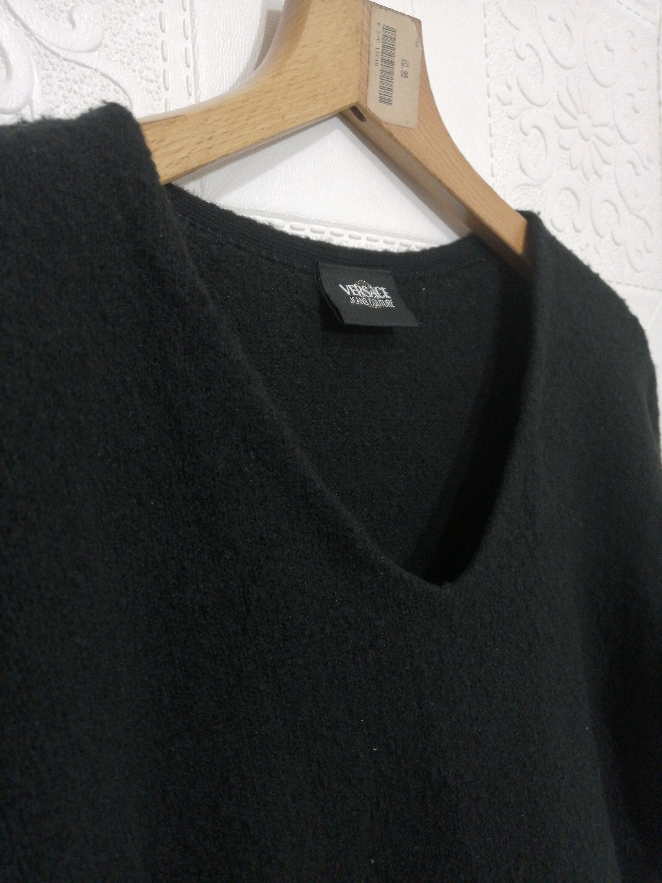 Designer × Versace Versace Black long sleeve crop top Size S / US 4 / IT 40 - 2 Thumbnail