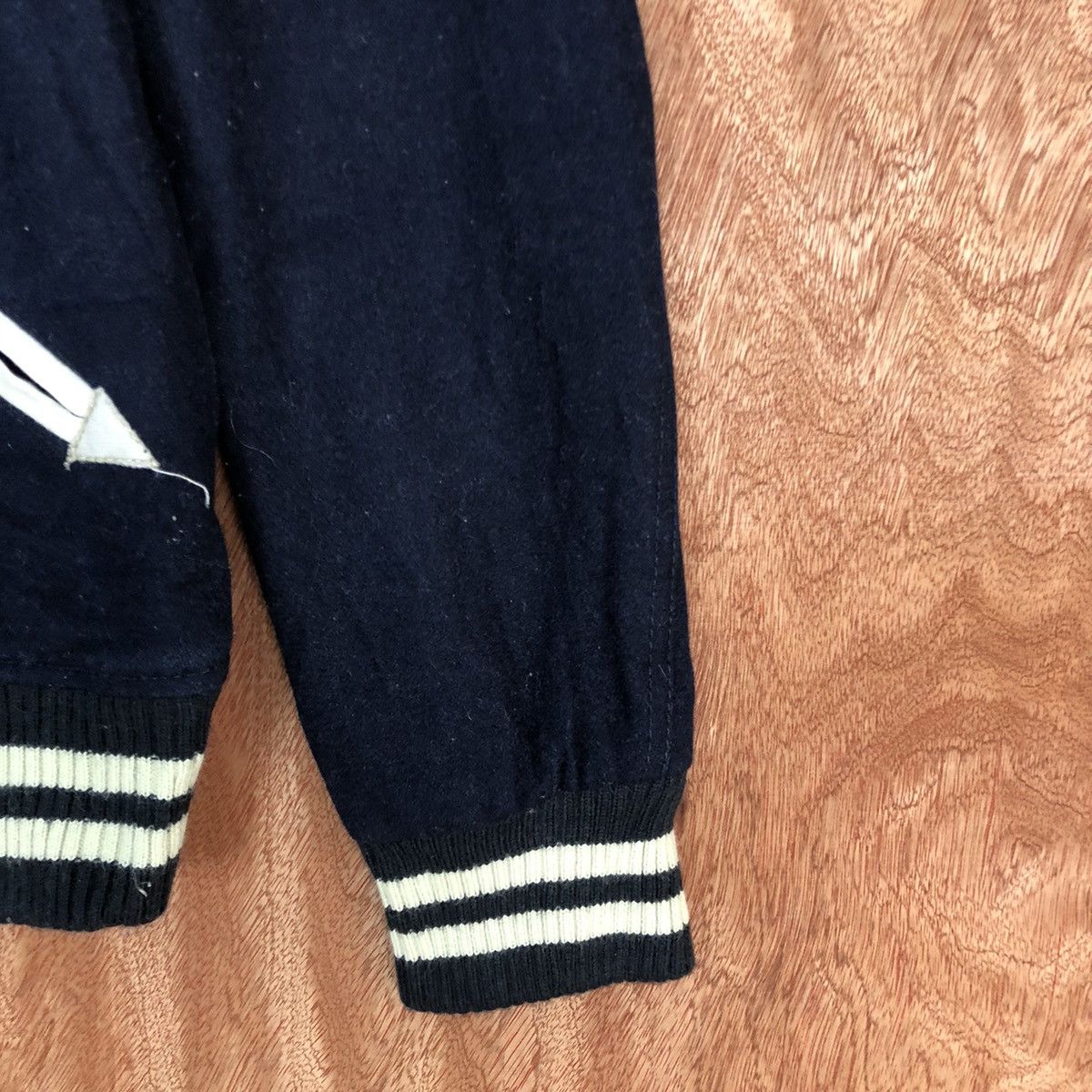 Vintage Japan Dark Blue plain Varsity Jacket #H301 Size US M / EU 48-50 / 2 - 4 Thumbnail