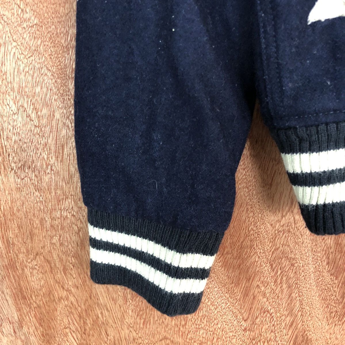 Vintage Japan Dark Blue plain Varsity Jacket #H301 Size US M / EU 48-50 / 2 - 6 Thumbnail