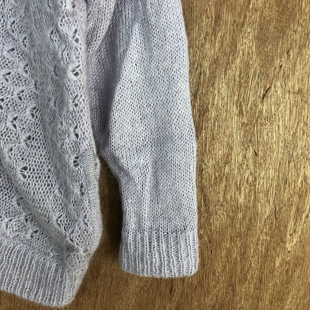 Vintage Japan Purple mohair cardigan Aran Isles Knitwear #H302 Size US L / EU 52-54 / 3 - 4 Thumbnail