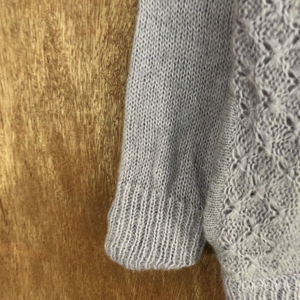 Vintage Japan Purple mohair cardigan Aran Isles Knitwear #H302 Size US L / EU 52-54 / 3 - 6 Thumbnail