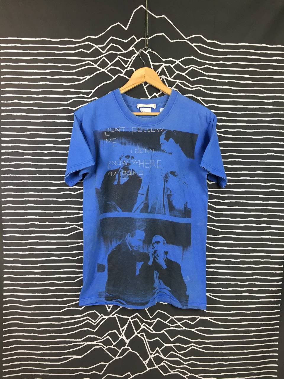 image of Art x Seditionaries VTG Trompez Le Monde All Over Print Punk Graphic Tee in Blue, Men's (Size Small