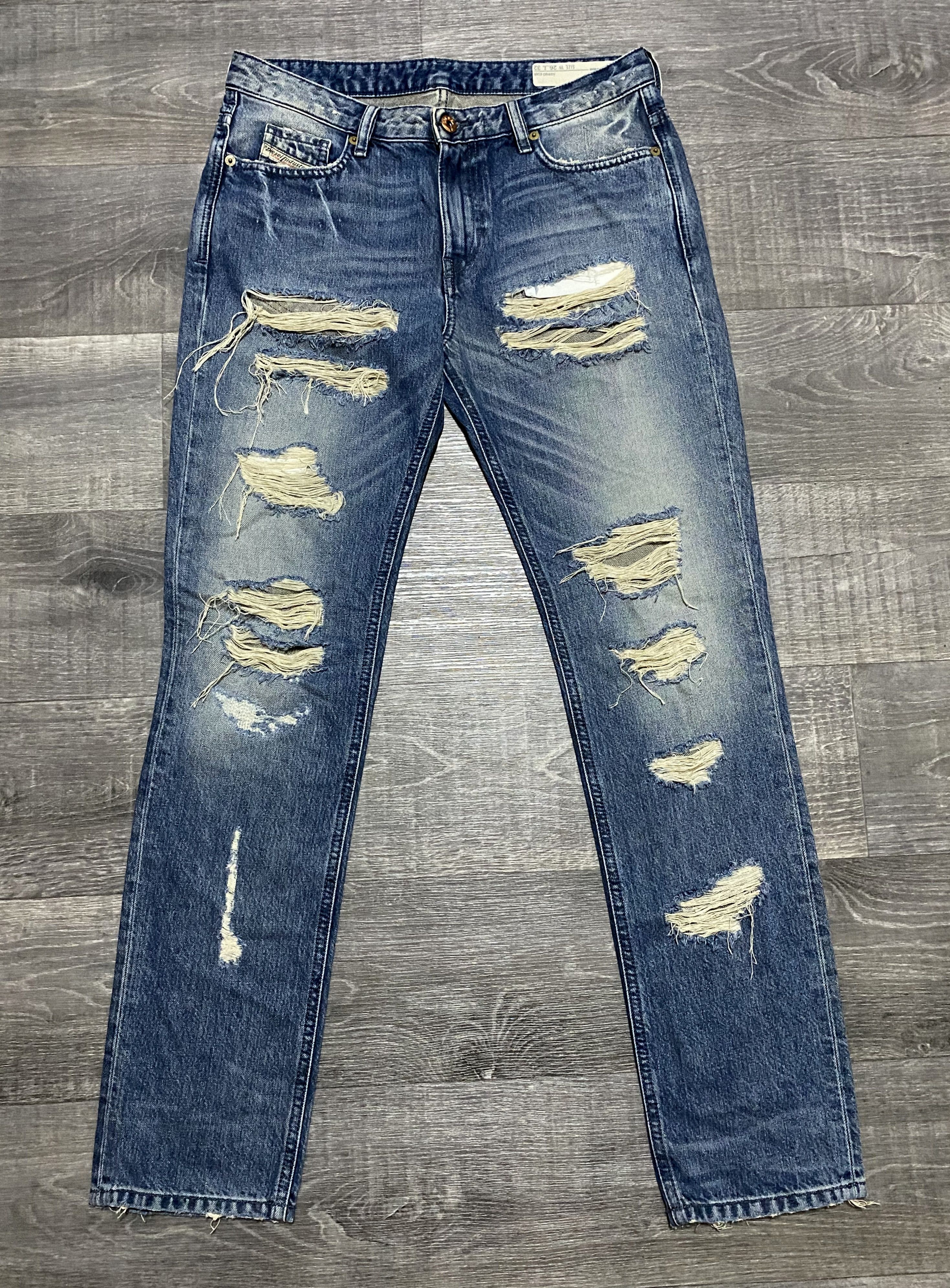Diesel Women's Diesel Rizzo Washed Torn Distressed Denim Jeans Size 26" / US 2 / IT 38 - 2 Thumbnail