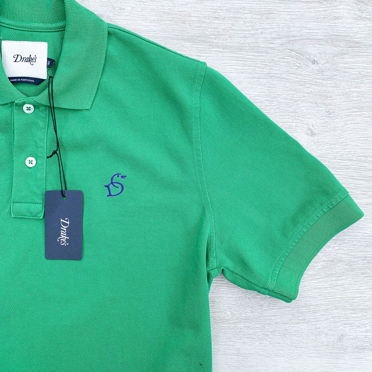 Drake's DRAKE'S Green Duck Logo Embroidered Cotton Piqué Polo Shirt Size US XS / EU 42 / 0 - 2 Thumbnail