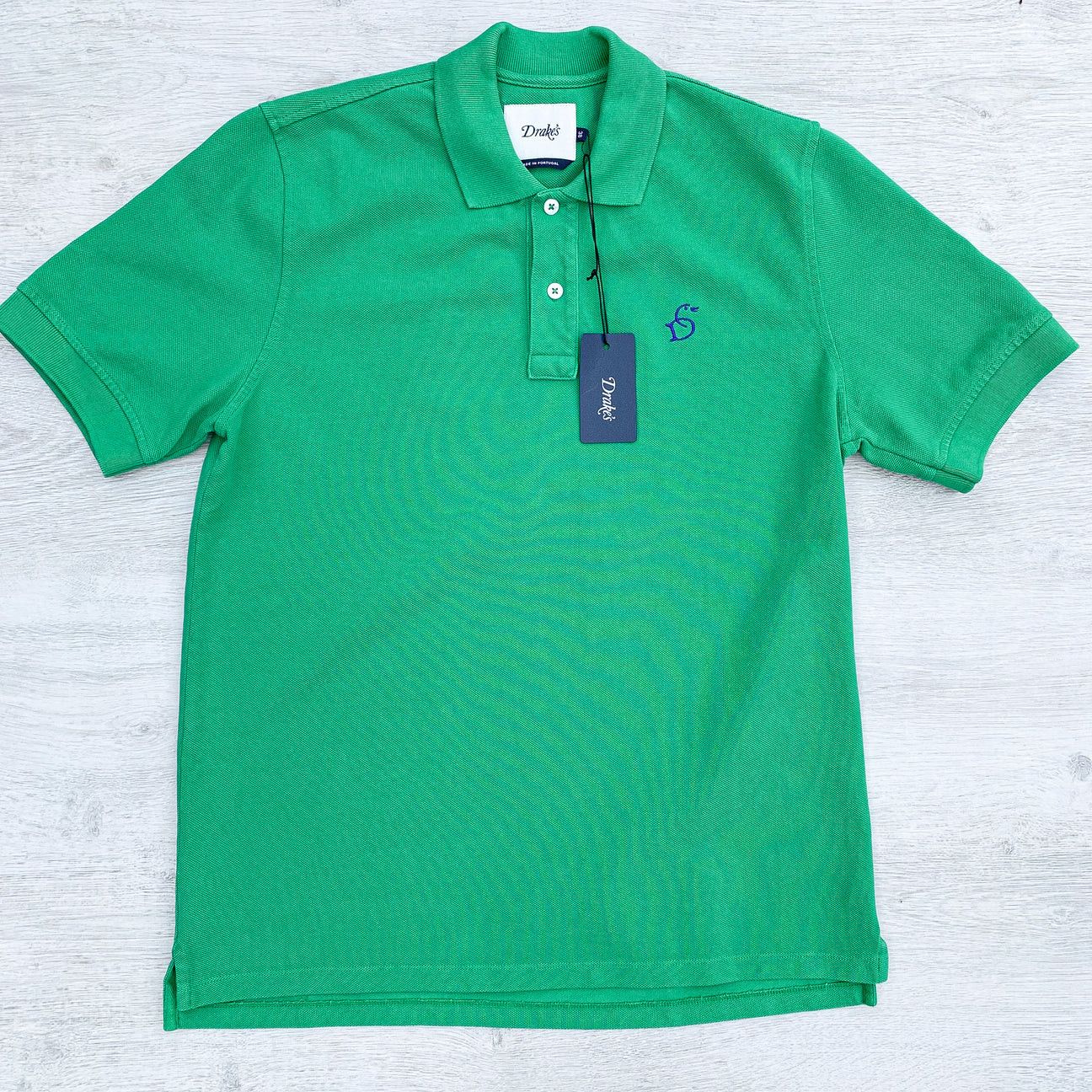 Drake's DRAKE'S Green Duck Logo Embroidered Cotton Piqué Polo Shirt Size US XS / EU 42 / 0 - 1 Thumbnail