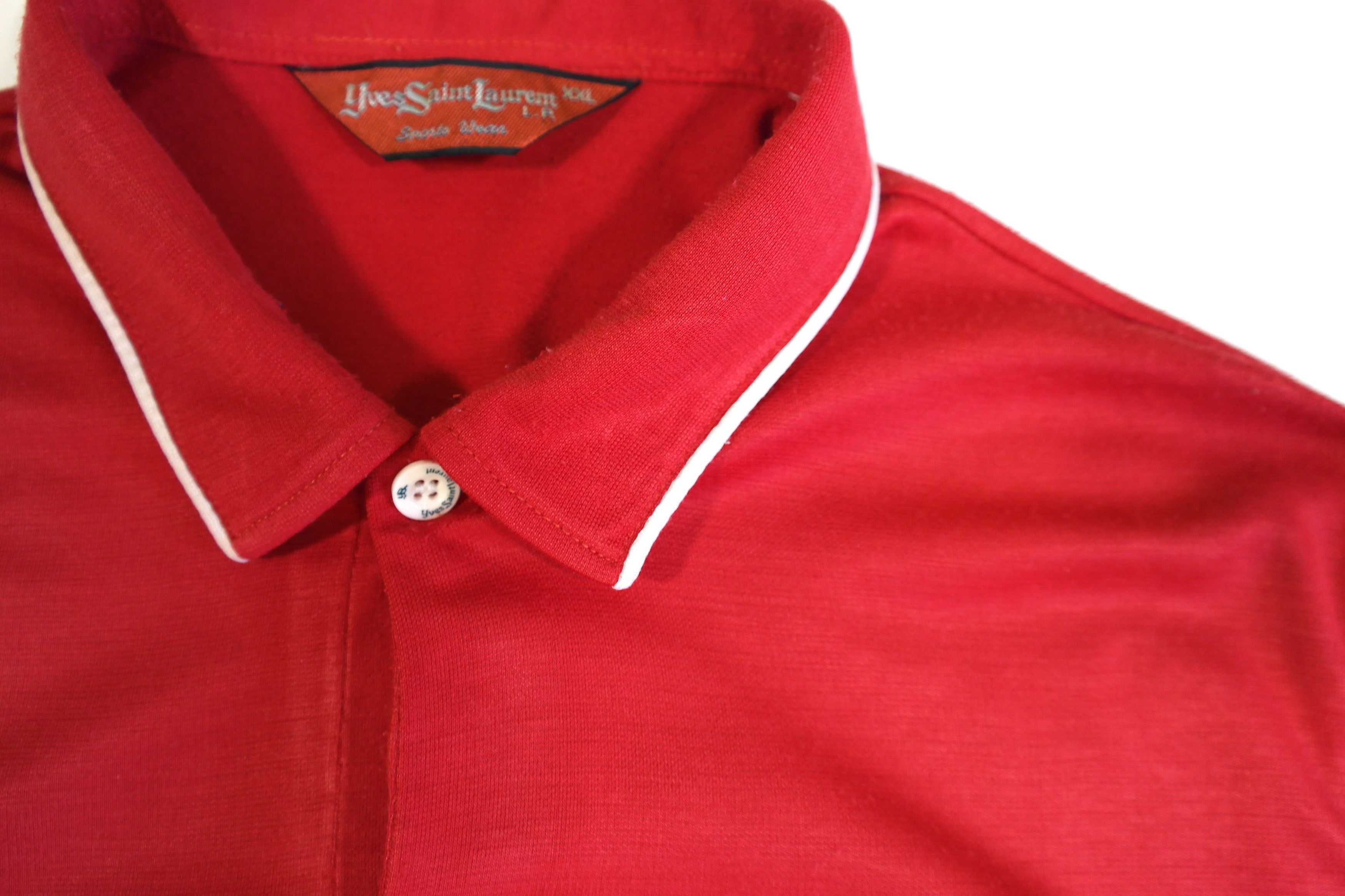 Yves Saint Laurent Yves Saint Laurent YSL Vintage Polo T-Shirt Men's L Red Size US L / EU 52-54 / 3 - 6 Thumbnail