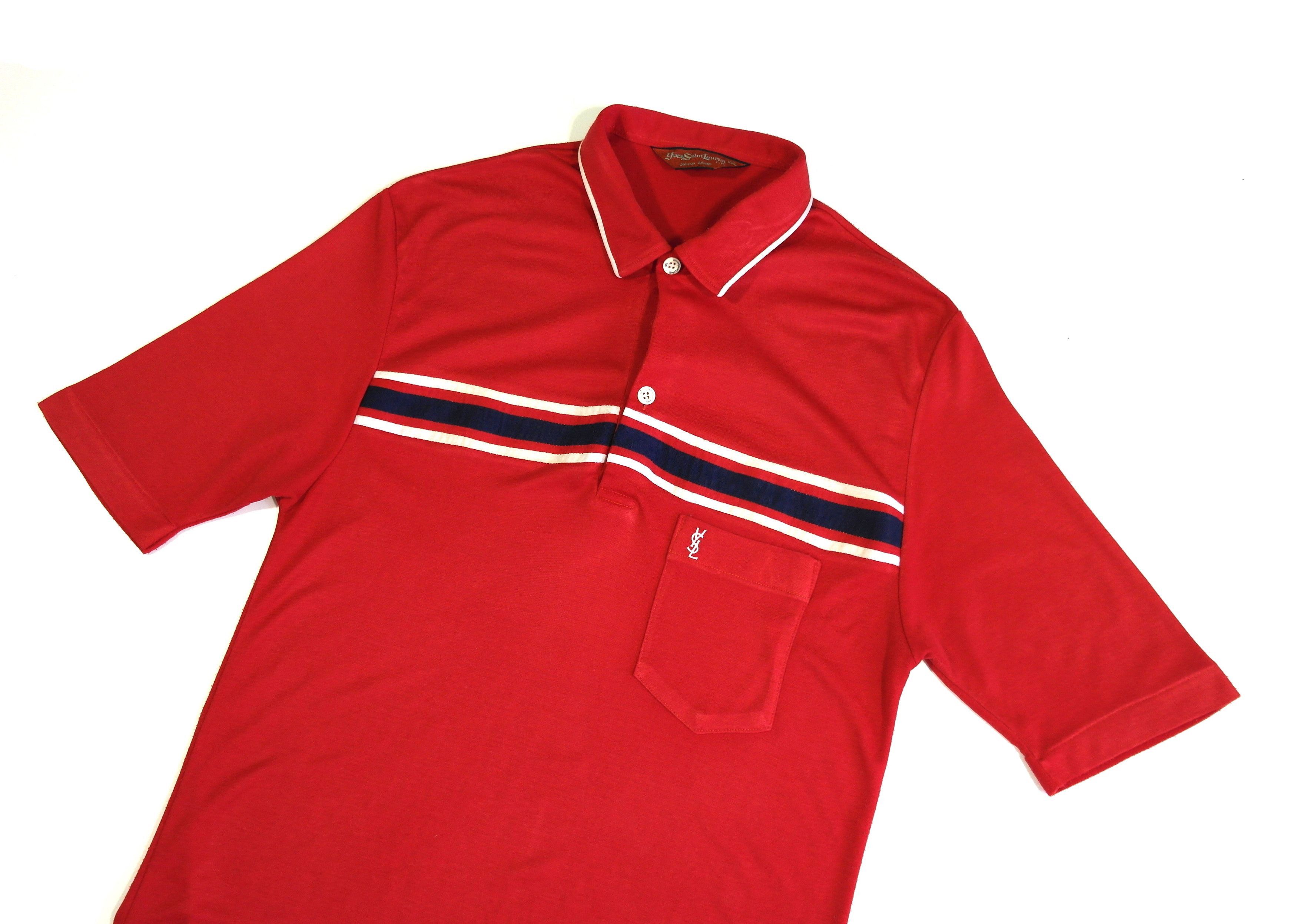 Yves Saint Laurent Yves Saint Laurent YSL Vintage Polo T-Shirt Men's L Red Size US L / EU 52-54 / 3 - 2 Thumbnail