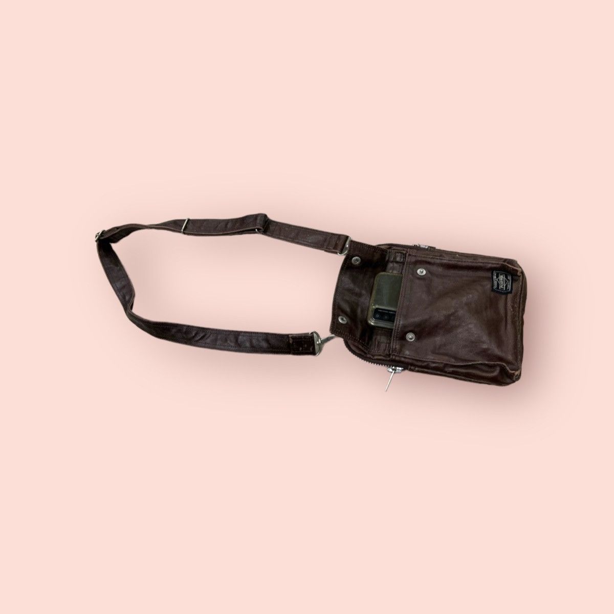 Japanese Brand VINTAGE TRASHED MINI PORTER CROSSBODY SLING MINI Size ONE SIZE - 9 Thumbnail