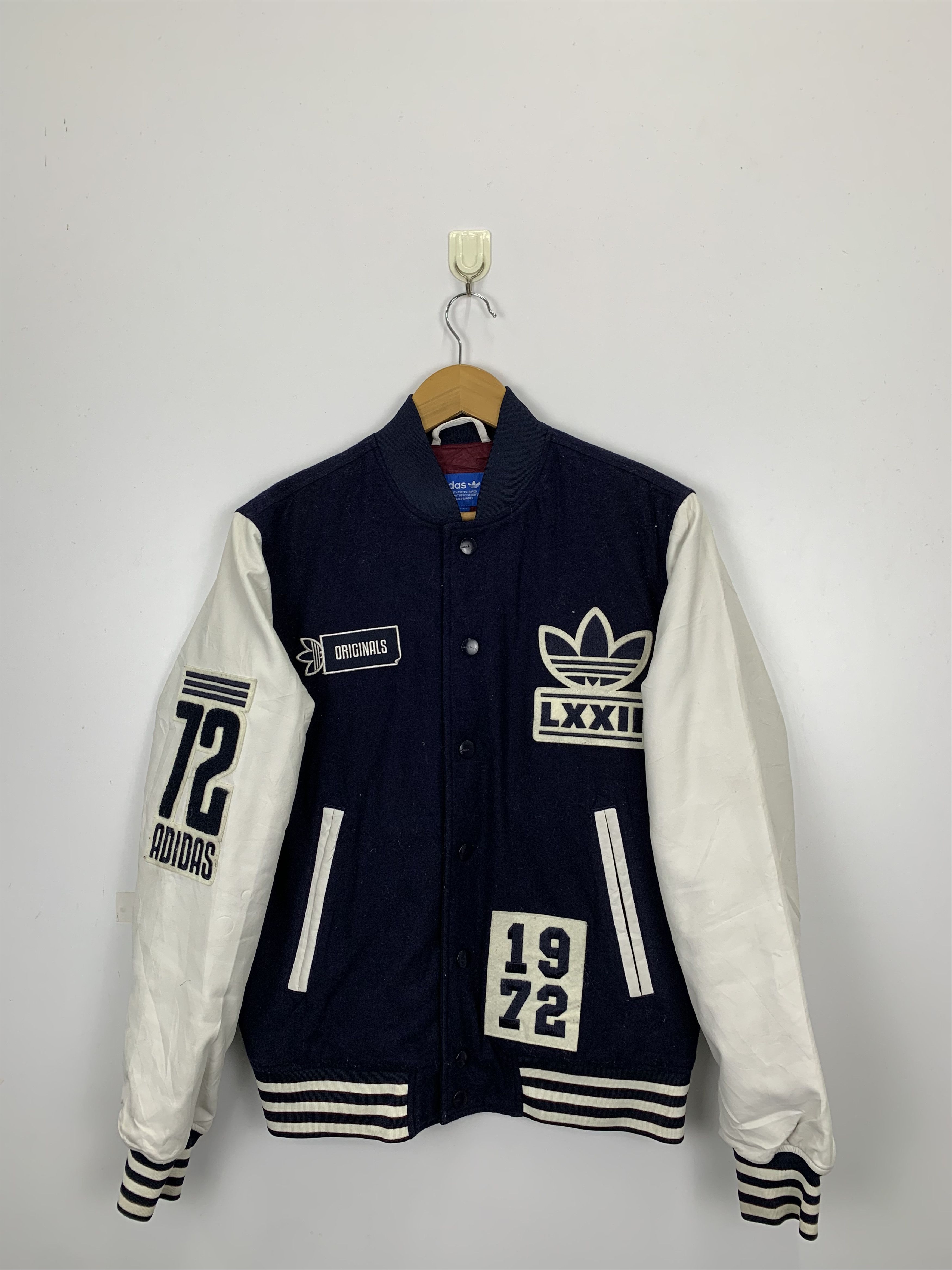 Adidas Varsity Jacket Vintage Vintage Adidas Wool Sleeve Leather Varsity Jacket Grailed