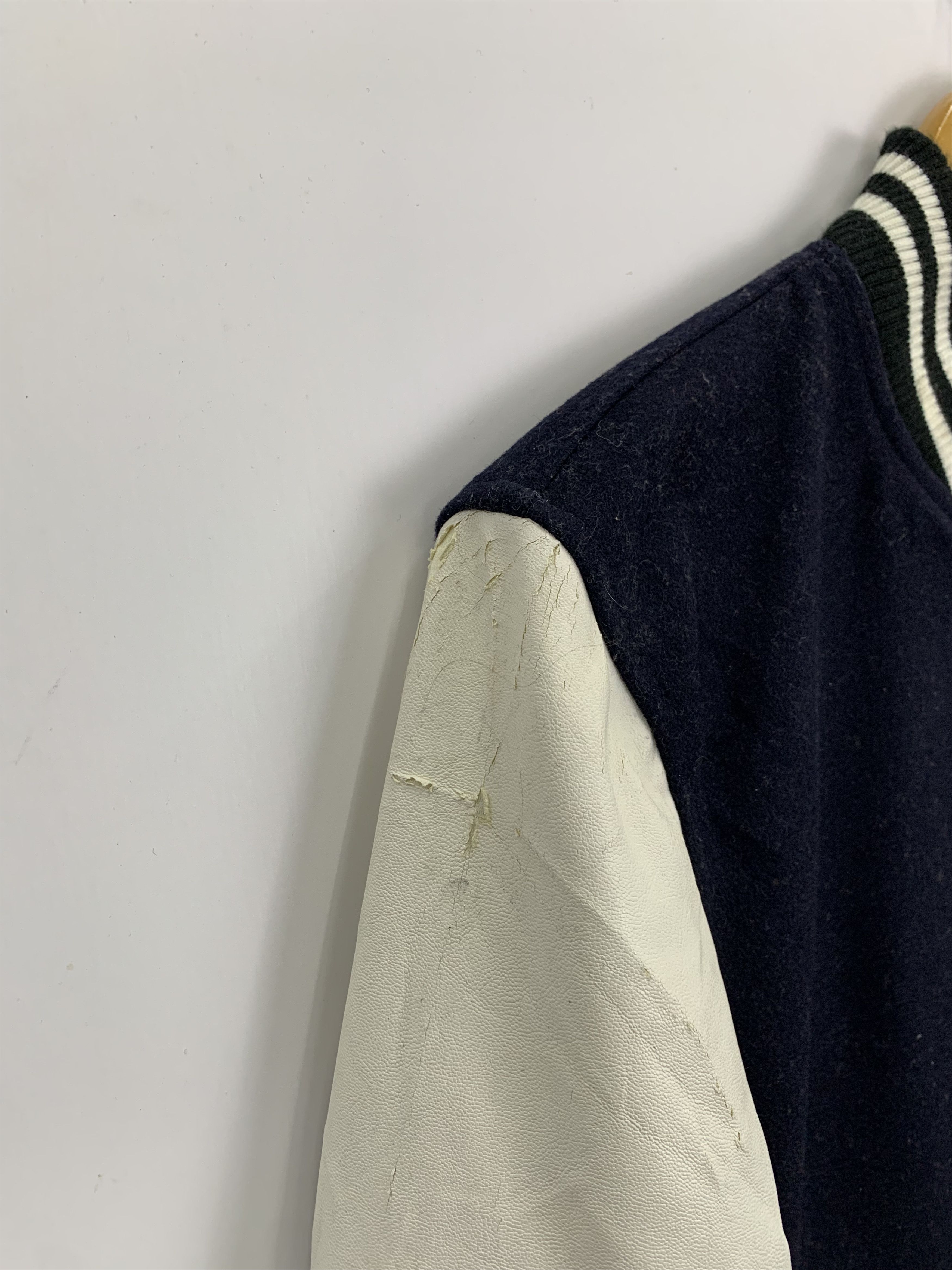 RAGEBLUE Rageblue Synthetic Sleeve Leather Varsity Jacket V0483 Size US L / EU 52-54 / 3 - 6 Thumbnail
