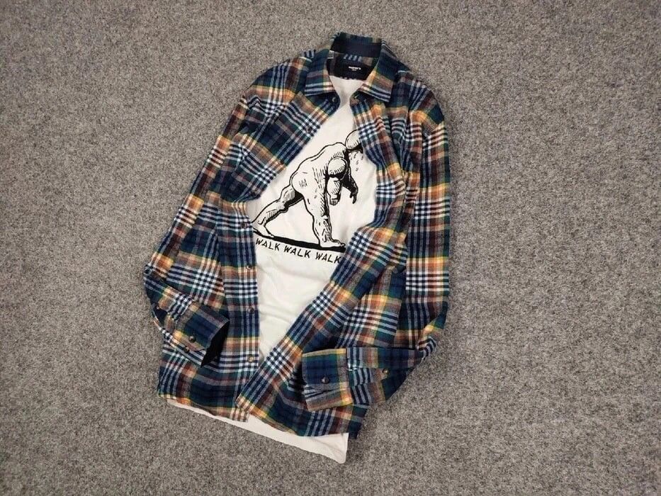 Flannel Vintage Flannel Shirt Checkered Travis Scott Style Hype Size US M / EU 48-50 / 2 - 9 Thumbnail