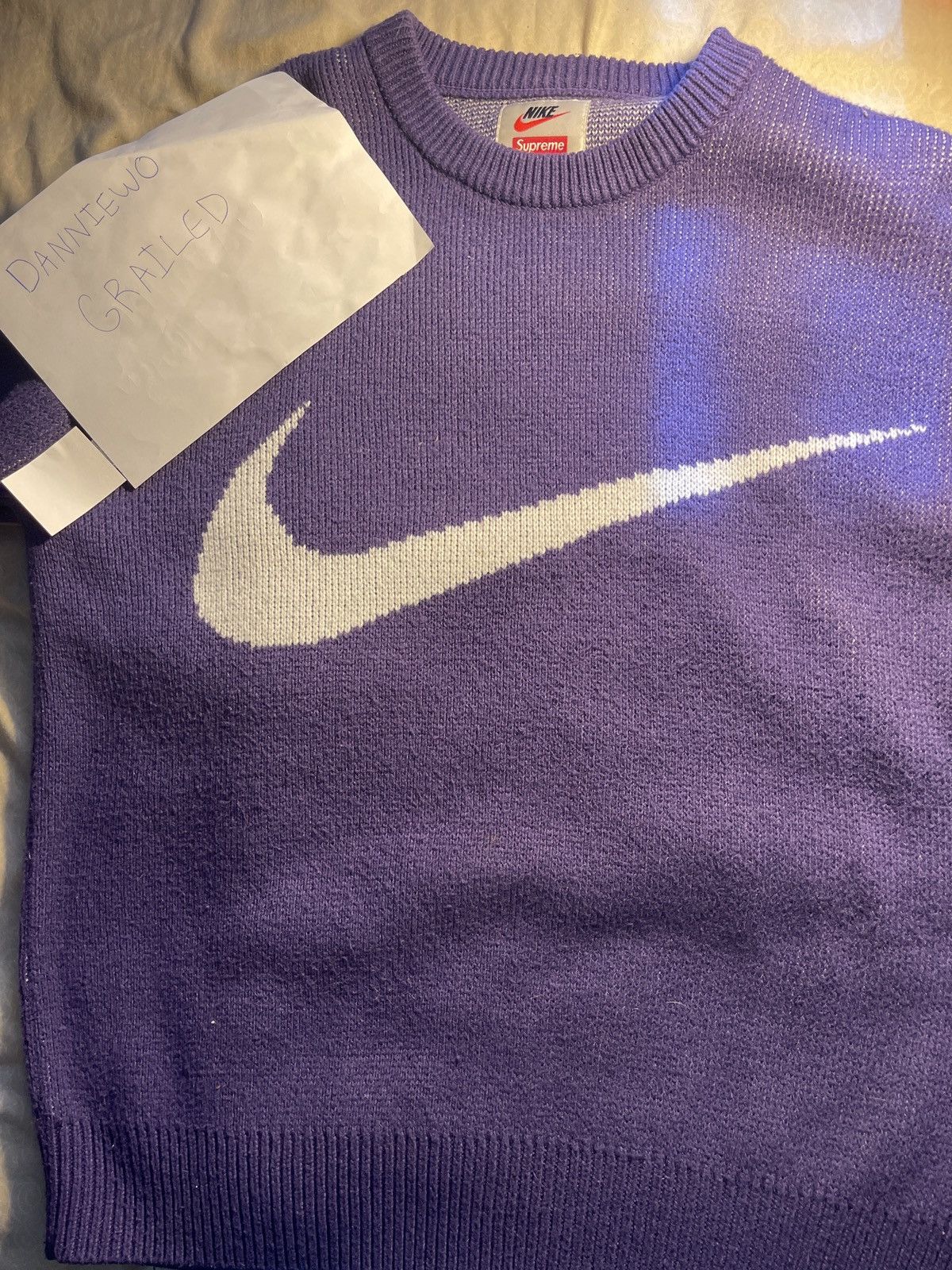 Supreme Supreme Contrast Arc Sweater Purple Size XL | Grailed