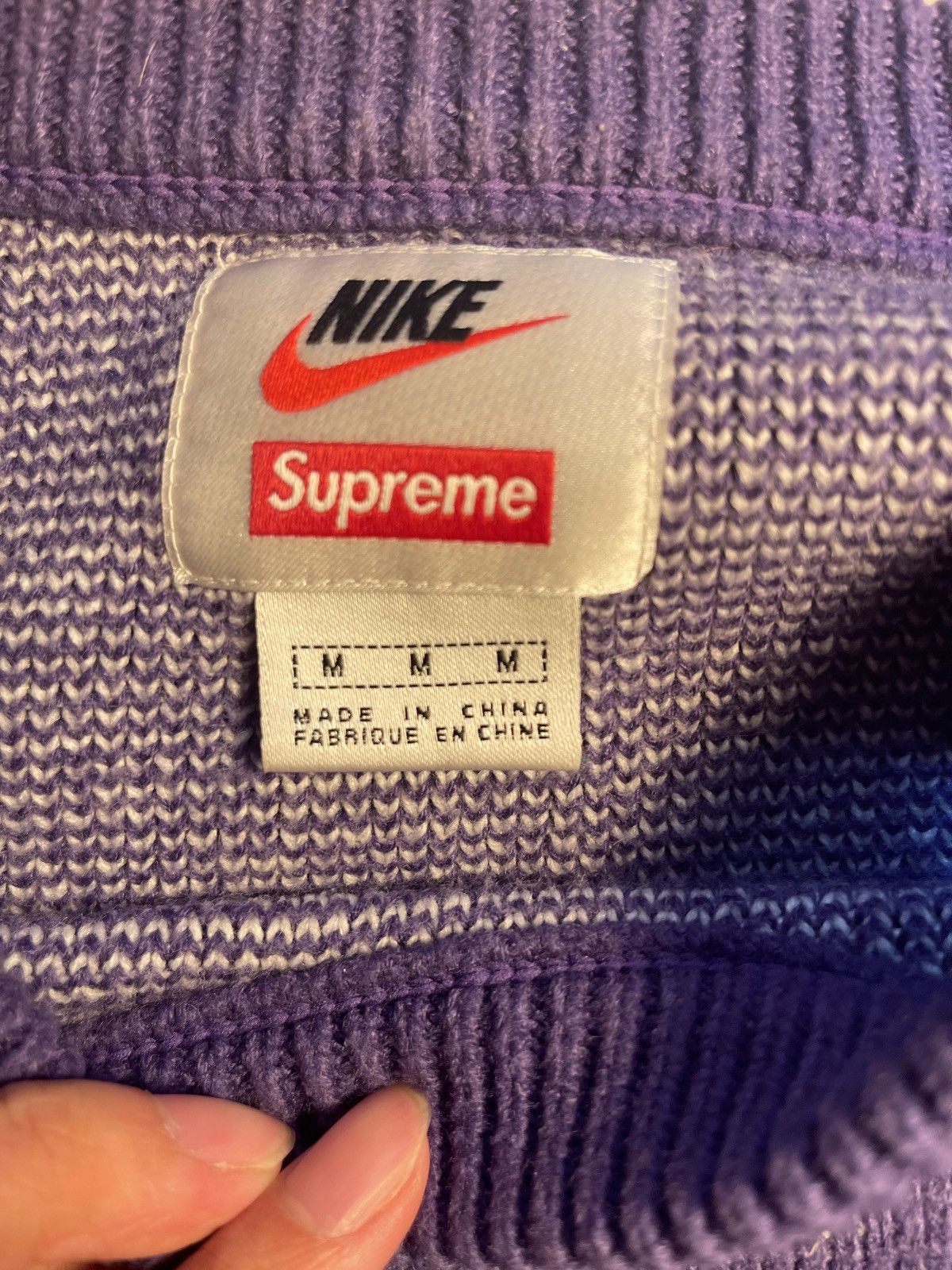 Nike × Supreme Purple Supreme®/Nike® Swoosh Sweater | Grailed 