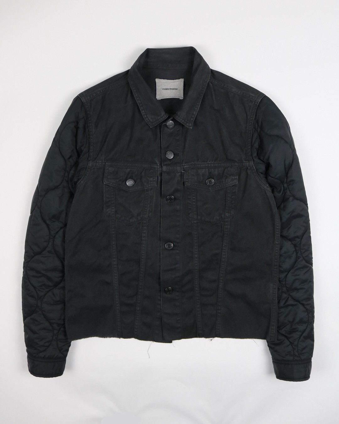 image of Undercover Fw13 Anatomicouture Hybrid Trucker Jacket in Black, Men's (Size Small)