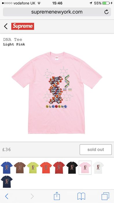 Supreme dna hot sale tee pink