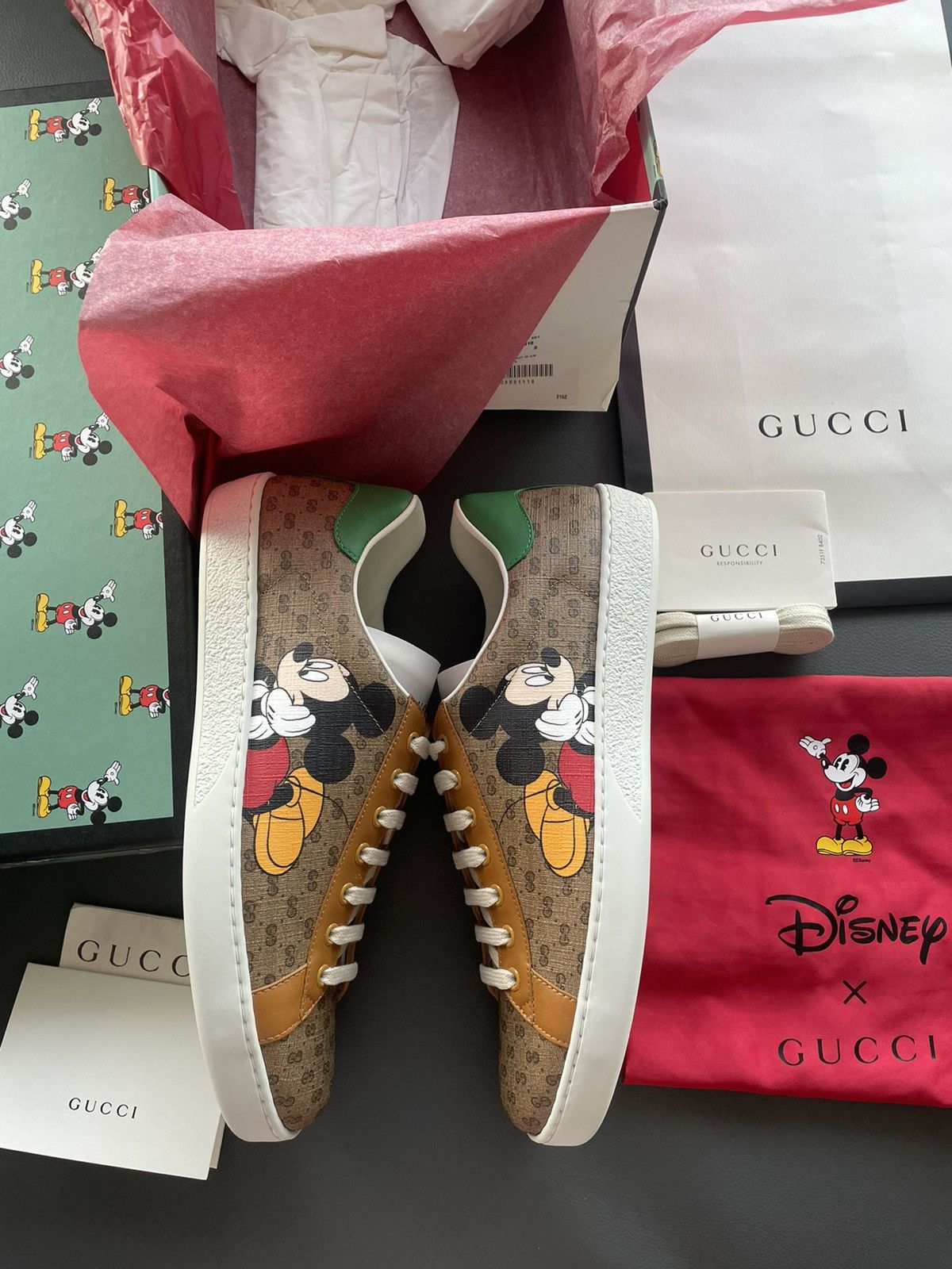 Disney Limited Edition Brand New Gucci x Mickey Mouse ACE Sneaker Size US 9.5 / EU 42-43 - 1 Thumbnail