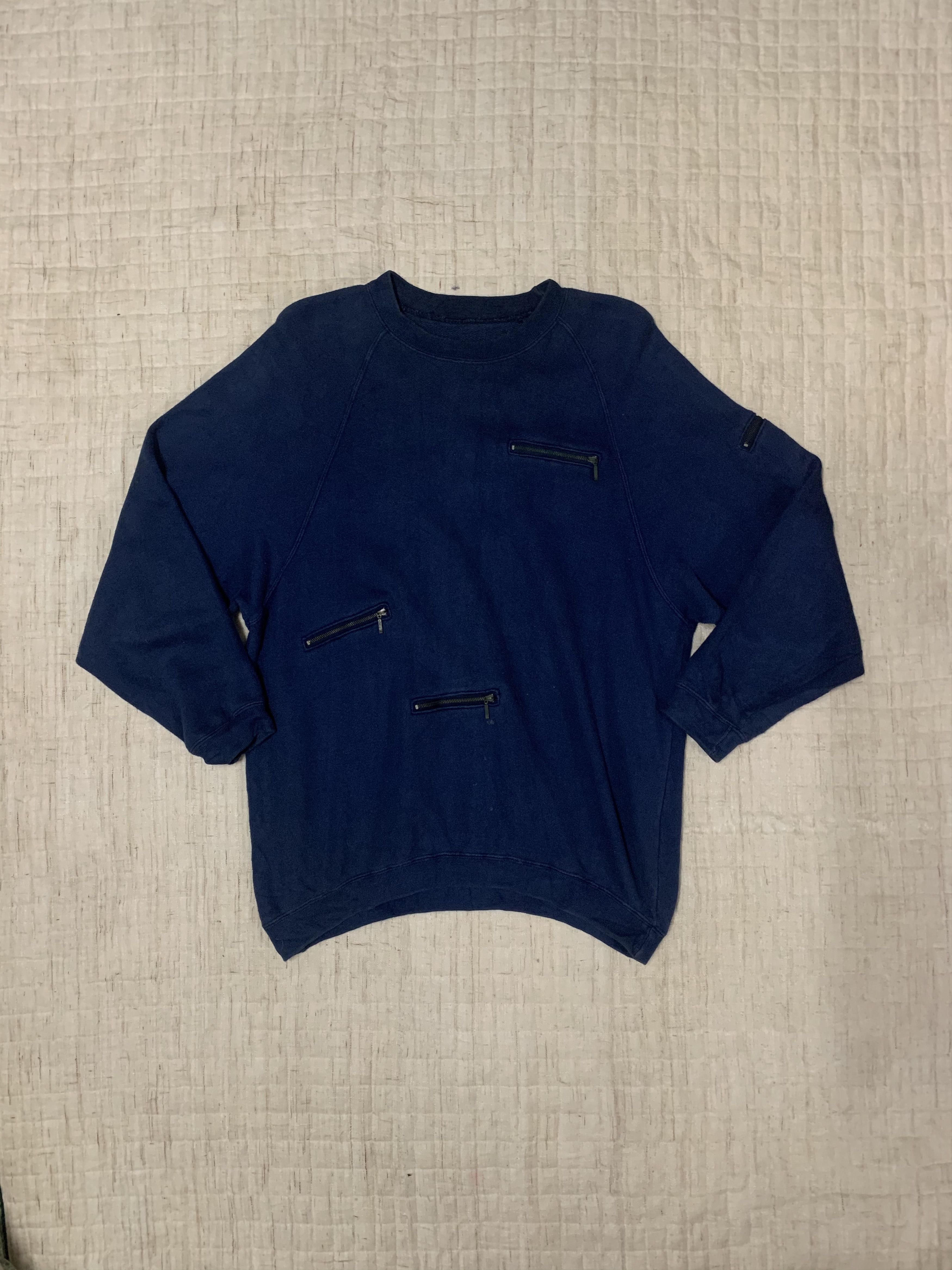 Japanese Brand Japanese Vintage Multi Zip Blank Crewneck Sweater Size US M / EU 48-50 / 2 - 1 Thumbnail