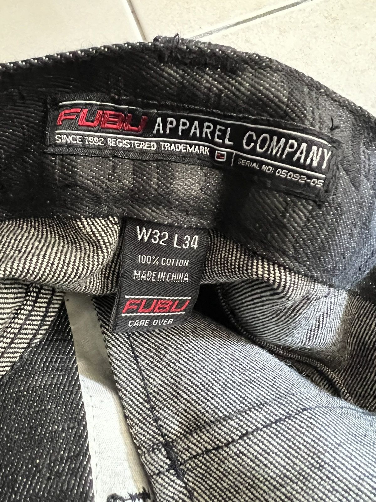 Fubu Vintage 2000s FUBU Collection Coated Denim Monogram Jeans Size US 32 / EU 48 - 15 Thumbnail