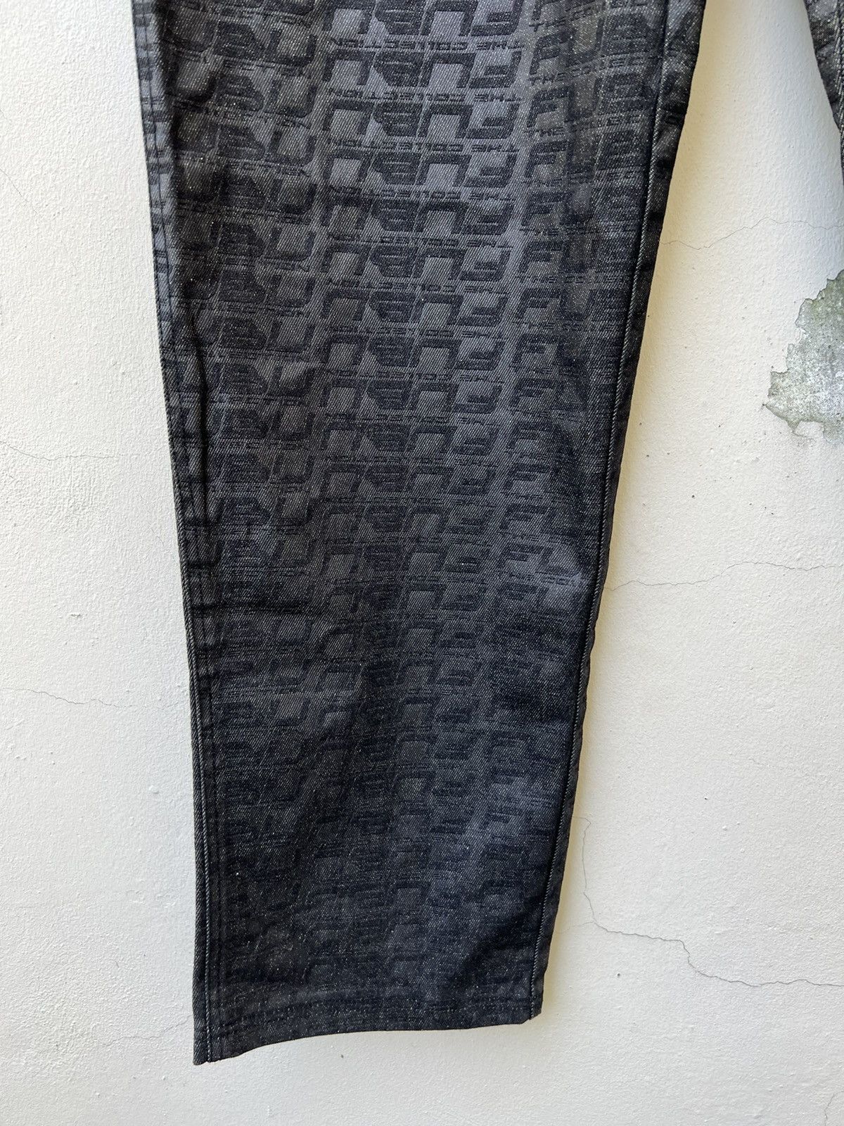 Fubu Vintage 2000s FUBU Collection Coated Denim Monogram Jeans Size US 32 / EU 48 - 7 Thumbnail