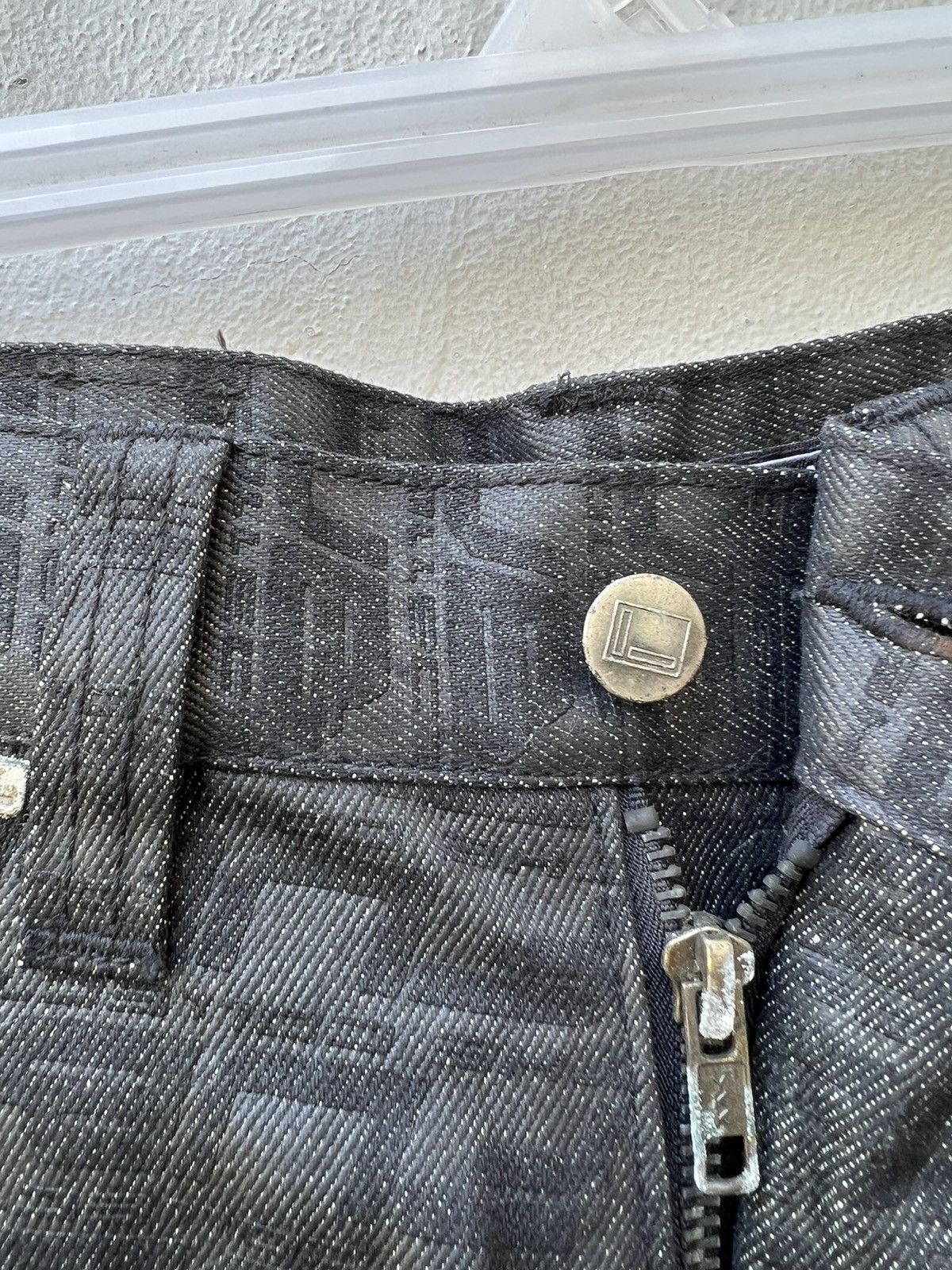 Fubu Vintage 2000s FUBU Collection Coated Denim Monogram Jeans Size US 32 / EU 48 - 5 Thumbnail
