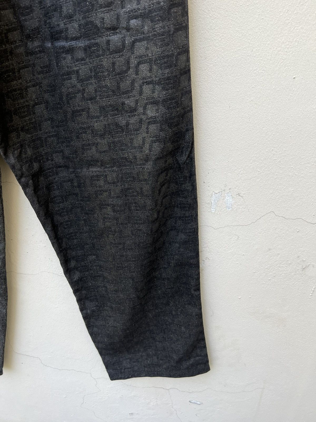 Fubu Vintage 2000s FUBU Collection Coated Denim Monogram Jeans Size US 32 / EU 48 - 14 Thumbnail