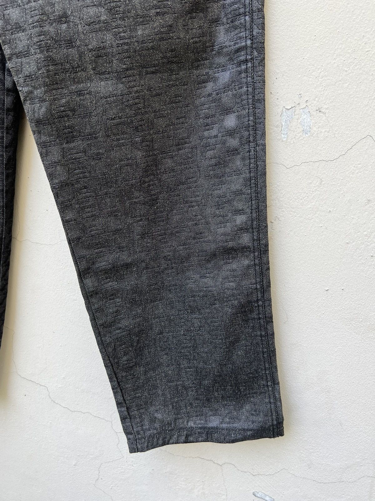 Fubu Vintage 2000s FUBU Collection Coated Denim Monogram Jeans Size US 32 / EU 48 - 9 Thumbnail