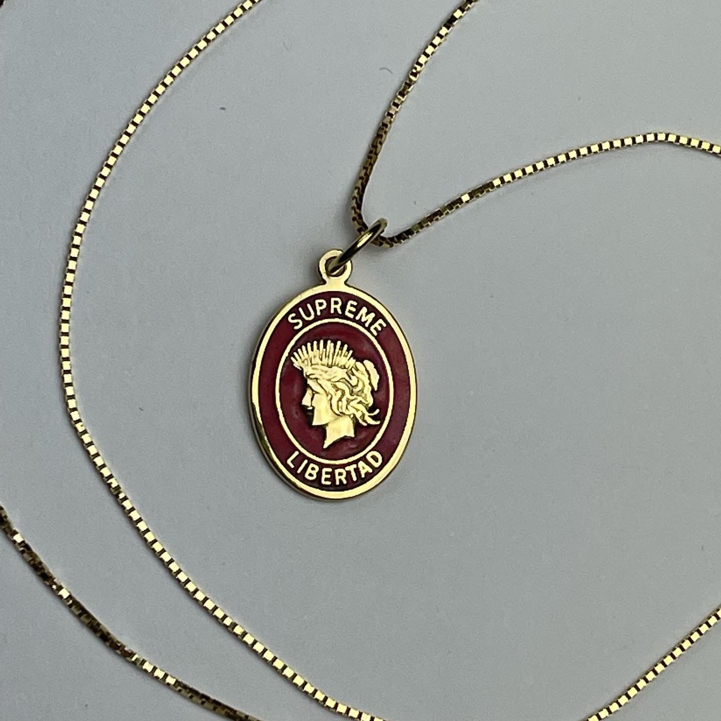 Supreme 19SS Libertad Gold Pendant 14k-