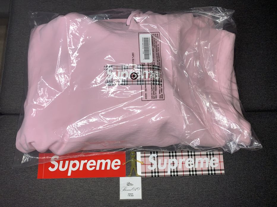 Sweatshirt Supreme Burberry x Box Logo Hooded Sweatshirt 'Light Pink'  SS22SW45 LIGHT PINK