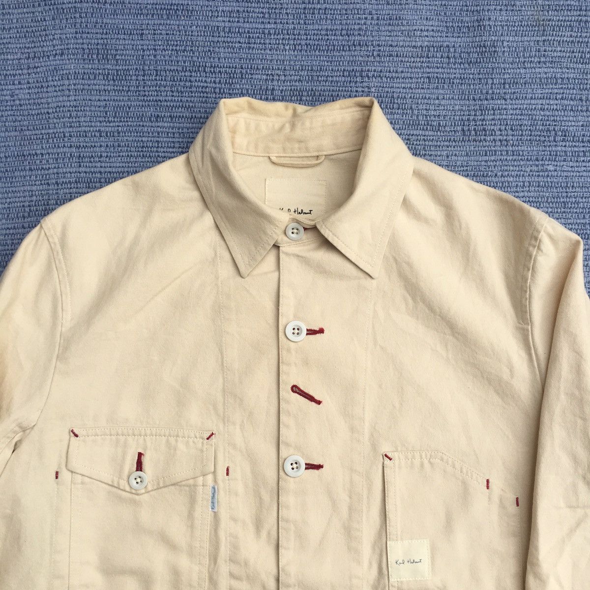 Japanese Brand vintage karl helmut cream cotton jacket Size US M / EU 48-50 / 2 - 3 Thumbnail