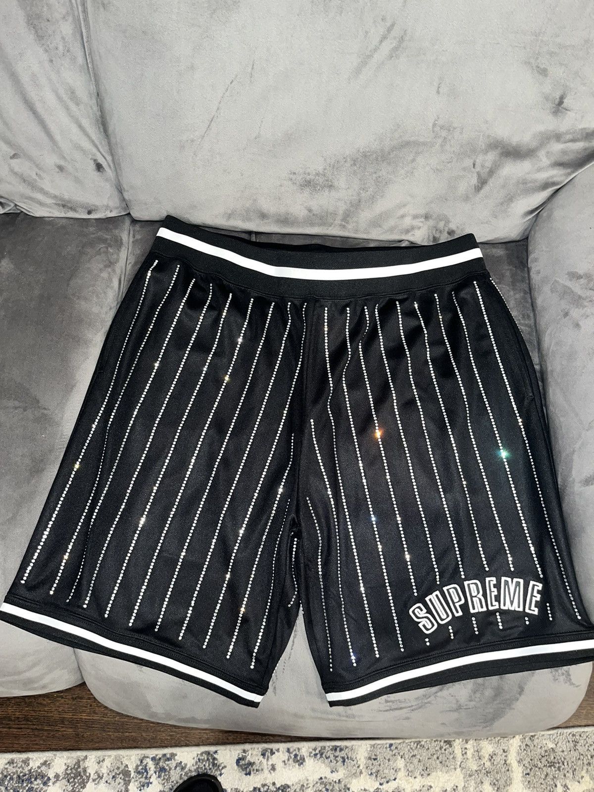 Supreme Supreme Rhinestone basketball shorts | Grailed