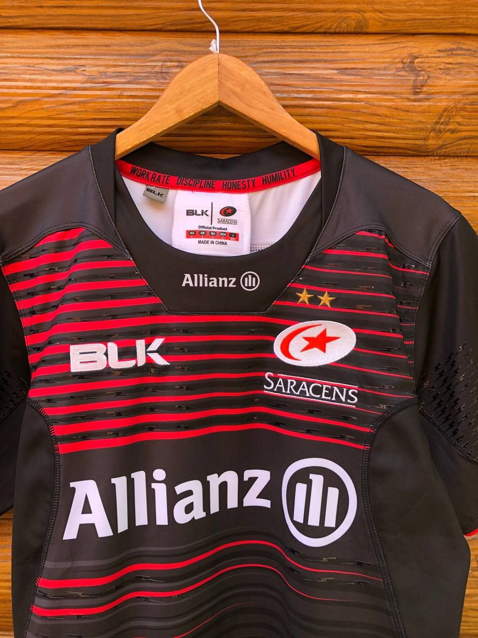 Vintage Saracens 2017 - 2018 home Rugby Union Shirt Jersey Original Size US L / EU 52-54 / 3 - 2 Thumbnail