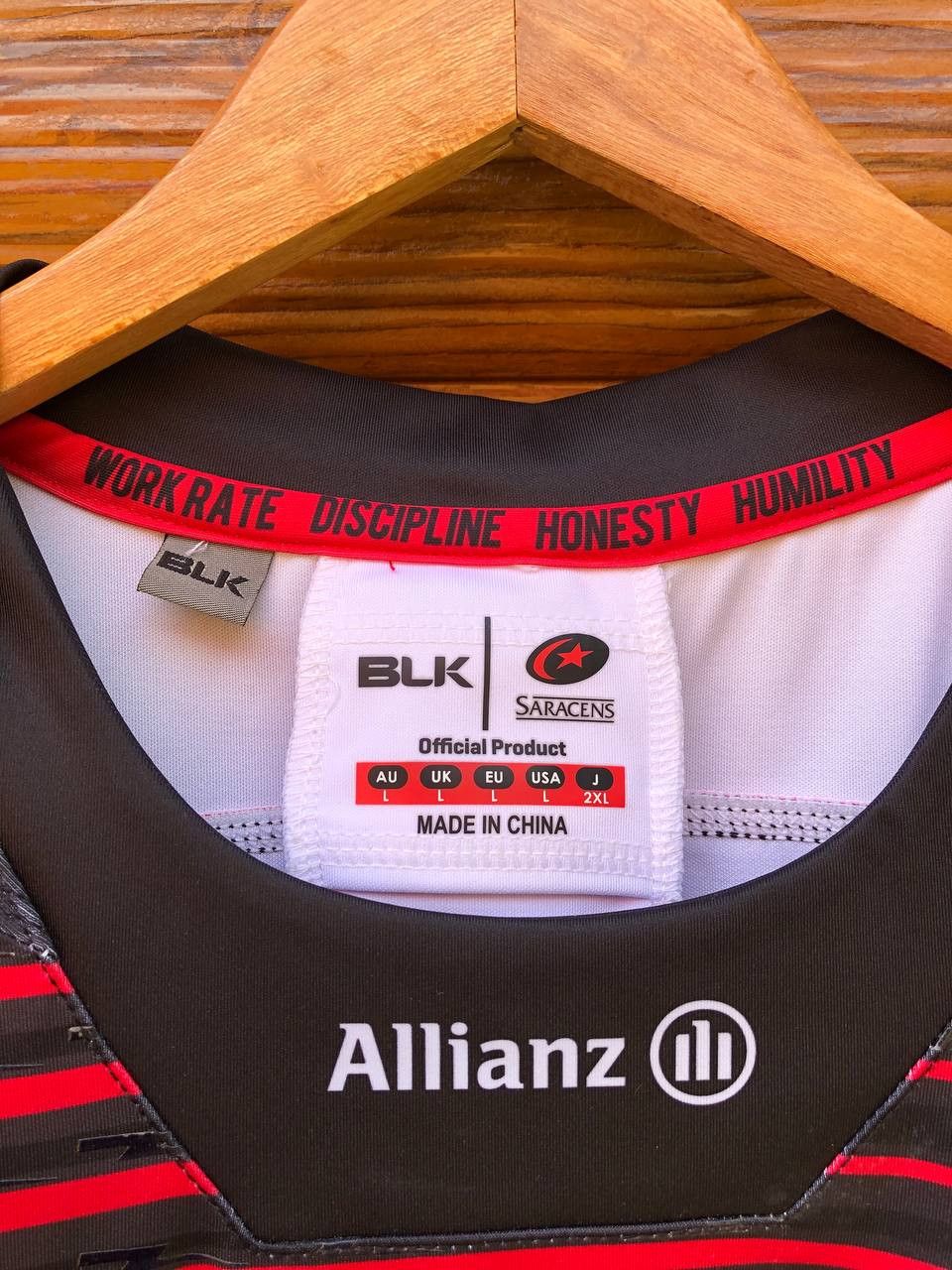 Vintage Saracens 2017 - 2018 home Rugby Union Shirt Jersey Original Size US L / EU 52-54 / 3 - 4 Thumbnail