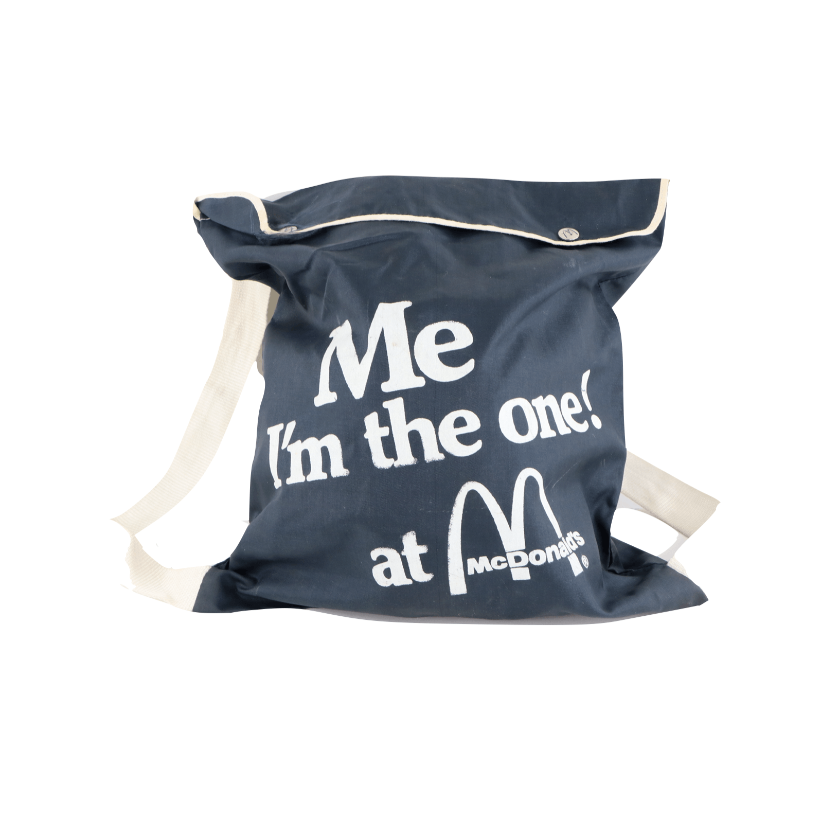 Vintage Vintage 80s McDonalds Top Button Backpack Sack Blue Size ONE SIZE - 1 Thumbnail
