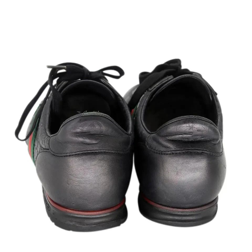 Black Guccissima Leather and Classic Web Men's Sneakers