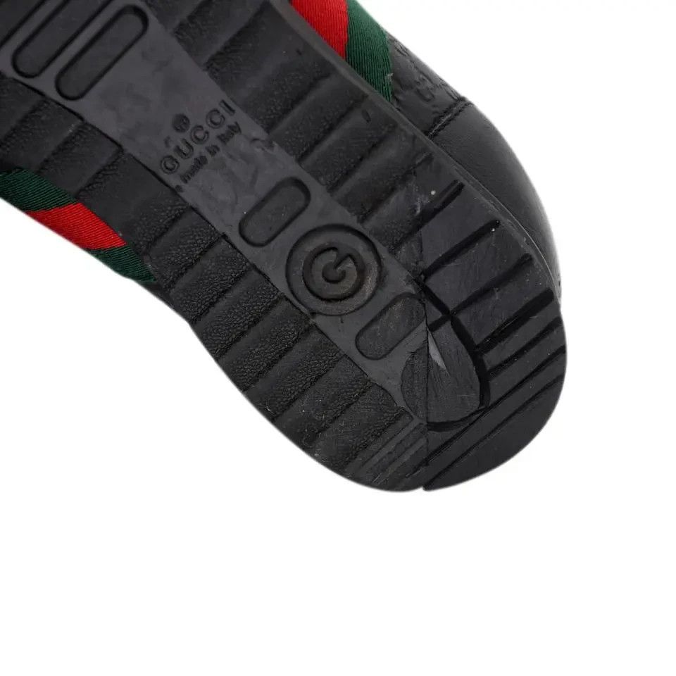 Black Guccissima Leather and Classic Web Men's Sneakers